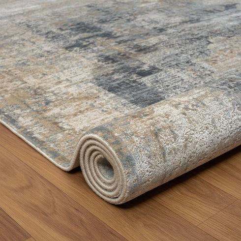4' X 6' Beige and Gray Medallion Area Rug